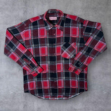 Load image into Gallery viewer, Vintage Shuntong Red Black Blue Plaid Check Long Sleeve Cotton Flannel Shirt
