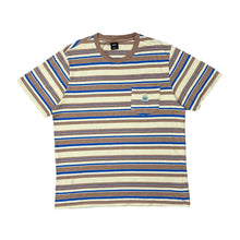 Load image into Gallery viewer, HUF Classic Embroidered Mini Pocket Logo Multi Striped Short Sleeve Cotton T-Shirt