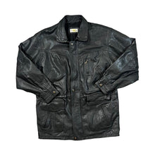 Load image into Gallery viewer, Vintage CLASSIC MENS CLOTHING Genuine Real Black Zip Leather Jacket