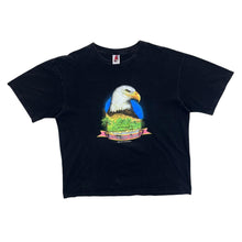 Load image into Gallery viewer, Vintage Palmitos Park "Gran Canaria" Eagle Wildlife Souvenir Graphic Black T-Shirt