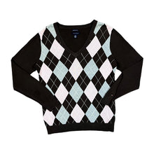 Load image into Gallery viewer, TOMMY HILFIGER &quot;100% Pima Cotton&quot; Argyle Golf Check Deep V-Neck Knit Sweater Jumper
