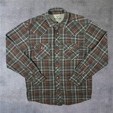 Load image into Gallery viewer, Outdoor Life Cowboy Western Plaid Check Popper Long Sleeve Shirt
