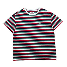 Load image into Gallery viewer, TOMMY JEANS Tommy Hilfiger Embroidered Mini Logo Multi Striped Short Sleeve Cotton T-Shirt