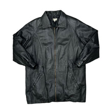 Load image into Gallery viewer, Vintage CASUALS Classic Genuine Real Black Leather Zip Jacket