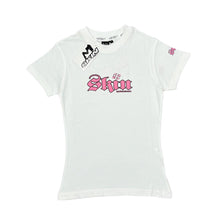 Load image into Gallery viewer, Early 00's SKIN INDUSTRIES Gothic Biker Tattoo Y2K Logo Spellout Graphic T-Shirt