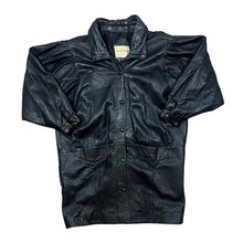 Load image into Gallery viewer, Vintage 90's SARDAR London Made In UK Genuine Real Black Leather Button Jacket