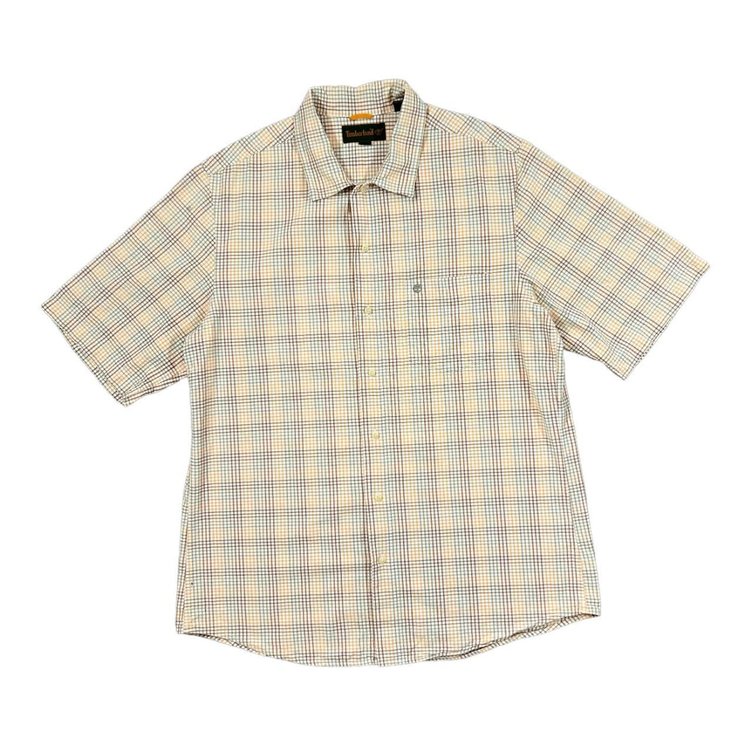 Vintage TIMBERLAND Classic Plaid Check Short Sleeve Cotton Shirt