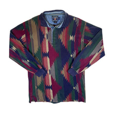 Load image into Gallery viewer, Vintage 90's CHAPS Ralph Lauren Native American Patterned Long Sleeve Polo Shirt