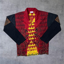 Load image into Gallery viewer, Early 00's X-Mail Goth Y2K Flaming Dragon Layered Long Sleeve Shirt