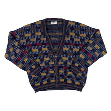 Load image into Gallery viewer, Vintage 90's GABICCI Grandad Patterned Acrylic Wool Knit Button Cardigan Sweater