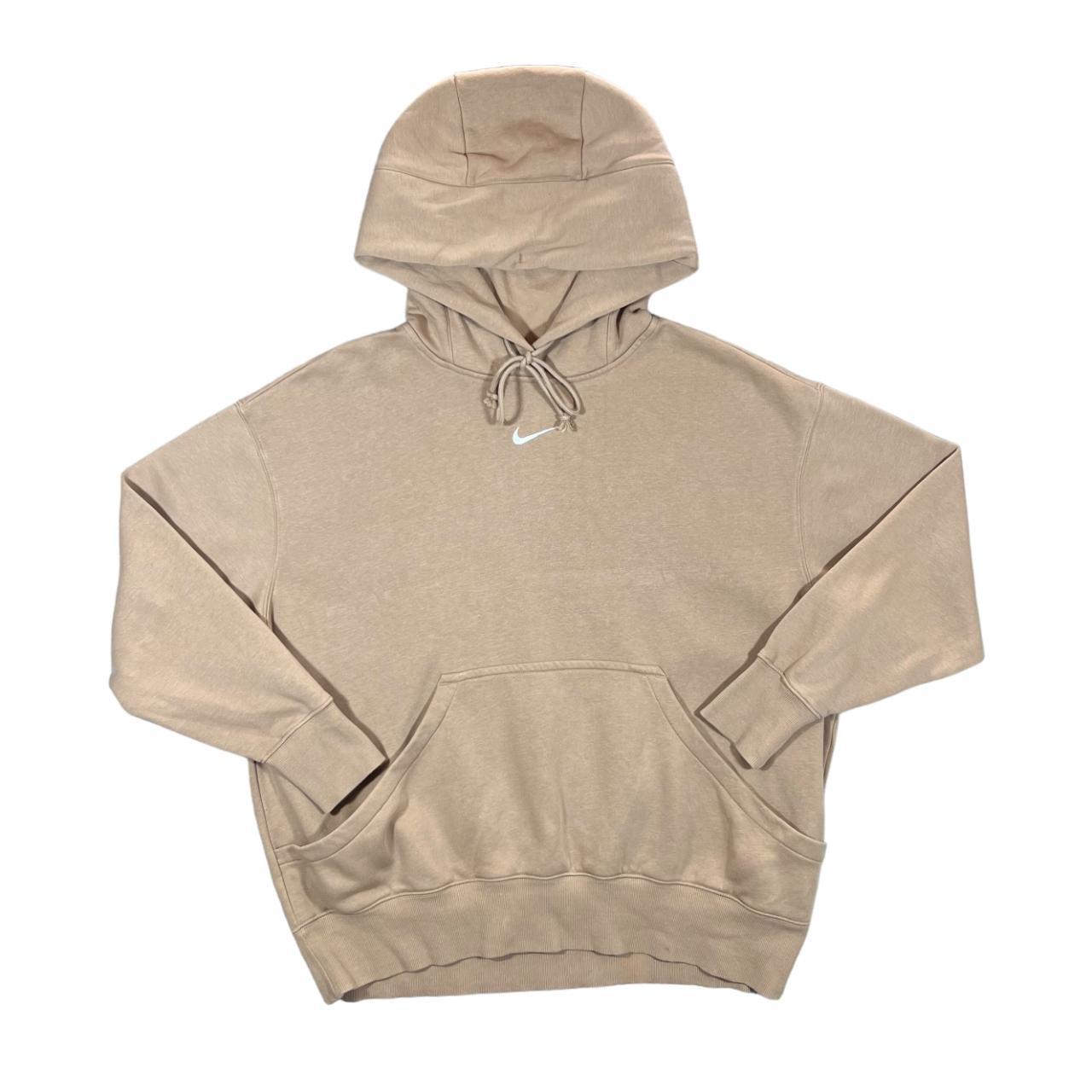 Mini Swoosh Nike Beige Sweater Sweatshirt Nike Oatmeal Top Nike Mini Swoosh Oversized Sweatshirt