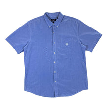 Load image into Gallery viewer, Early 00's CHAPS Embroidered Mini Crest Logo Micro Check Short Sleeve Button-Up Cotton Shirt