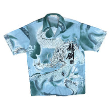 Load image into Gallery viewer, Early 00's GUO LHI TING Gothic Y2K Traditional Dragon Graphic Open Collar Short Sleeve Shirt
