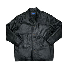 Load image into Gallery viewer, Early 00's FOR MEN Classic Genuine Real Black Leather Jacket