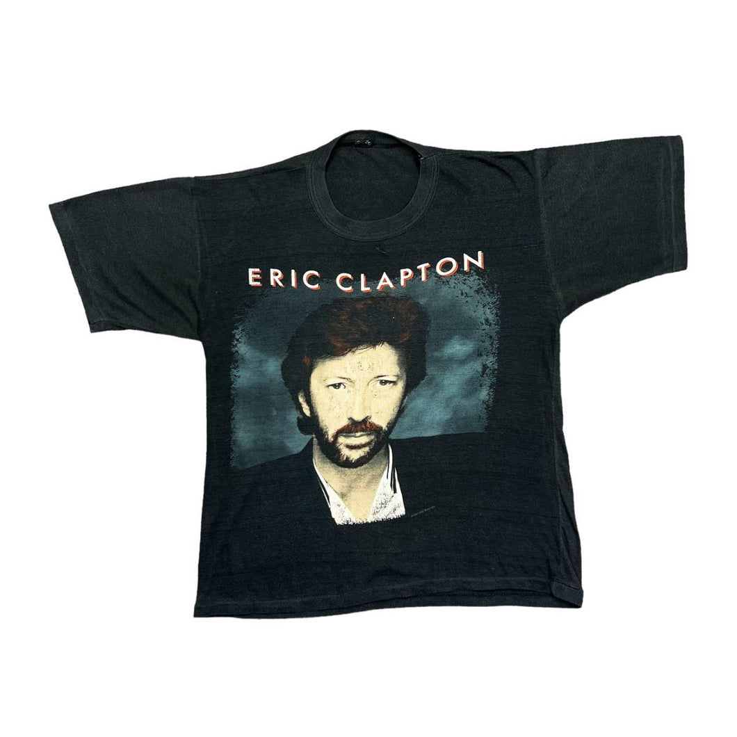 Vintage Top Tee ERIC CLAPTON (1988) Spellout Graphic Blues Rock Band Single Stitch T-Shirt
