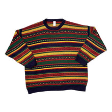 Load image into Gallery viewer, Vintage LITTLEWOODS Crazy Grandad Striped Patterned Acrylic Knit Sweater Jumper