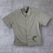 Load image into Gallery viewer, Early 00's C&A Gothic Y2K Embroidered Dragon Beige Cotton Short Sleeve Shirt