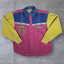 Load image into Gallery viewer, Vintage Smith & Brooks Pink Yellow Blue Western Popper Cotton Long Sleeve Shirt