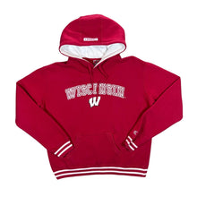 Load image into Gallery viewer, Early 00's Colosseum WISCONSIN BADGERS Embroidered College Spellout Red Pullover Hoodie