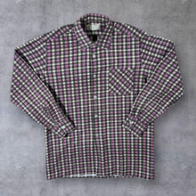 Load image into Gallery viewer, Vintage Oltenita Grey Pink White Yellow Plaid Check Long Sleeve Cotton Flannel Shirt