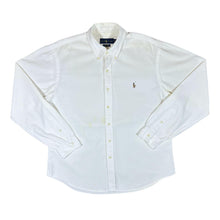 Load image into Gallery viewer, RALPH LAUREN "Slim Fit Stretch Oxford" White Cotton Long Sleeve Button-Up Shirt
