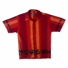 Load image into Gallery viewer, Early 00's Here & There C&A Gothic Y2K Tribal Patterned Red Short Sleeve Shirt