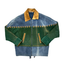 Load image into Gallery viewer, Vintage 90's FASHION INC Cowboy Western Style Genuine Real Suede Leather Colour Block Bomber Jacket