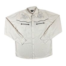 Load image into Gallery viewer, ATLAS FOR MEN Cowboy Western Pearl Snap Popper Cream Long Sleeve Shirt