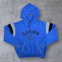 Load image into Gallery viewer, Early 00's NFL Detroit Lions Football Embroidered Spellout Blue Pullover Hoodie