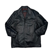 Load image into Gallery viewer, Vintage WHET BLU Classic Genuine Real Black Leather Blazer Jacket