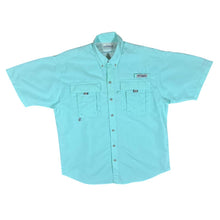 Load image into Gallery viewer, COLUMBIA PFG Fishing Omni-Shade Turquoise Short Sleeve Utility Shirt