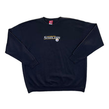 Load image into Gallery viewer, Early 00's NFL PITTSBURGH STEELERS Embroidered Football Logo Spellout Black Crewneck Sweatshirt