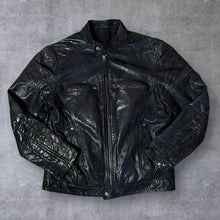 Load image into Gallery viewer, Early 00's NEXT Classic Black Genuine Real Leather Zip Biker Jacket