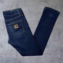 Load image into Gallery viewer, Carhartt WIP "Rebel Pant" Dark Blue Denim Slim Tapered Fit Jeans