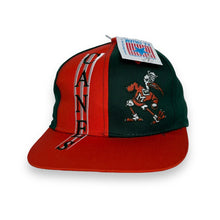 Load image into Gallery viewer, Deadstock Vintage Drew Pearson (1992) NCAA MIAMI HURRICANES Colour Block Embroidered Baseball Cap