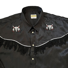 Load image into Gallery viewer, Vintage Hundertmark Cowboy Western Tasselled Viscose Blend Popper Long Sleeve Shirt