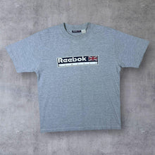Load image into Gallery viewer, Early 00's Reebok Classic Logo Spellout Graphic Grey Short Sleeve T-Shirt