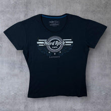 Load image into Gallery viewer, Hard Rock Cafe "London" Diamante Souvenir Logo Graphic Dark Navy Scoop Neck T-Shirt
