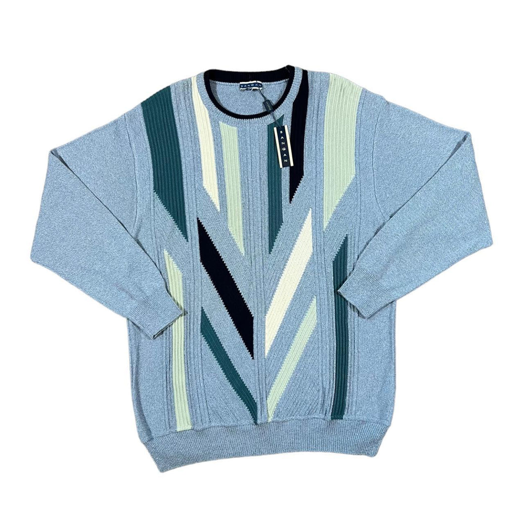 Vintage 90's PIERRE SANGAN Grandad Patterned Cotton Acrylic Nylon Knit Sweater Jumper