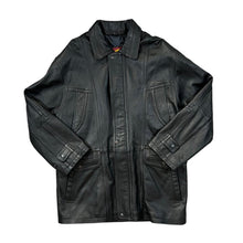Load image into Gallery viewer, Vintage 90's Genuine Real Black Leather Mid Length Jacket