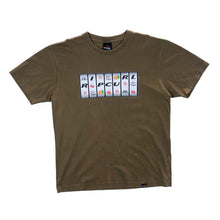Load image into Gallery viewer, Early 00's RIPCURL Slot Machine Skater Surfer Logo Spellout Graphic Khaki Brown T-Shirt
