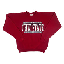 Load image into Gallery viewer, Vintage 90's OHIO STATE BUCKEYES College Spellout Graphic Red Sweatshirt