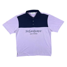 Load image into Gallery viewer, Early 00's YSL YVES SAINT LAURENT Spellout Graphic Colour Block Short Sleeve Polo Shirt