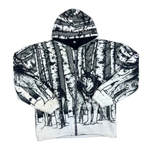 Load image into Gallery viewer, Vintage Wolf Animal Nature Wildlife Snow Scene Zip Fleece Hoodie