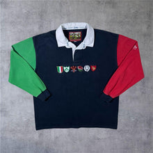 Load image into Gallery viewer, Cotton Traders Classics Six Nations Rugby Embroidered Colour Block Long Sleeve Polo Shirt