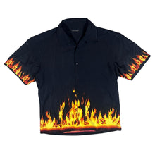 Load image into Gallery viewer, Early 00's PRIVATE MEMBER Y2K Gothic Flame Polyester Open Collar Shirt