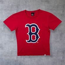 Load image into Gallery viewer, Majestic MLB Boston Red Sox Baseball Logo Spellout Graphic Red T-Shirt
