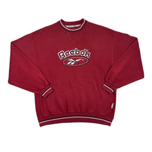 Load image into Gallery viewer, Vintage 90's REEBOK Embroidered Big Logo Spellout Red Crewneck Sweatshirt