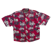 Load image into Gallery viewer, Clearwater Outfitters Motorcycle All-Over Print Cotton Short Sleeve Button-Up Shirt