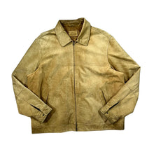 Load image into Gallery viewer, BLUE HARBOUR Marks & Spencer Classic Real Genuine Tan Suede Leather Bomber Jacket